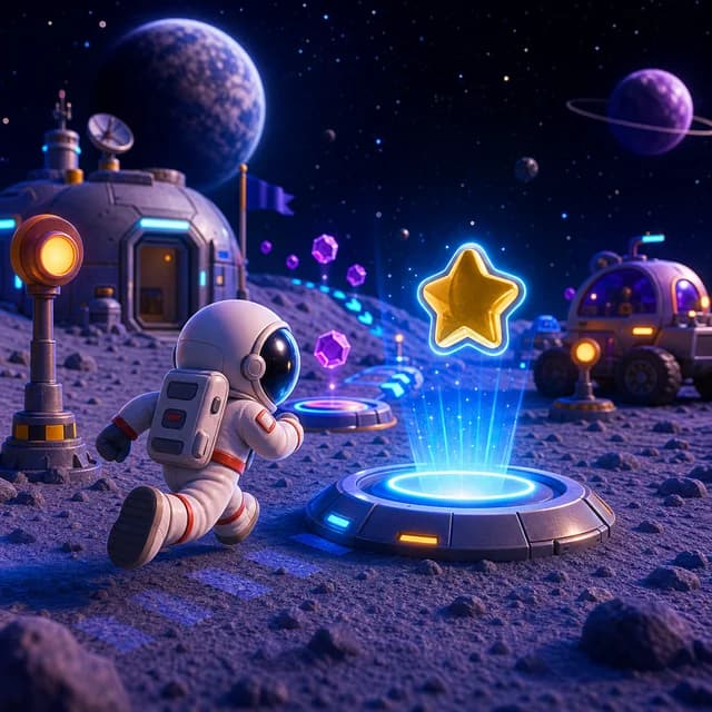 Космический квест с астронавтом и игровым чекпоинтом